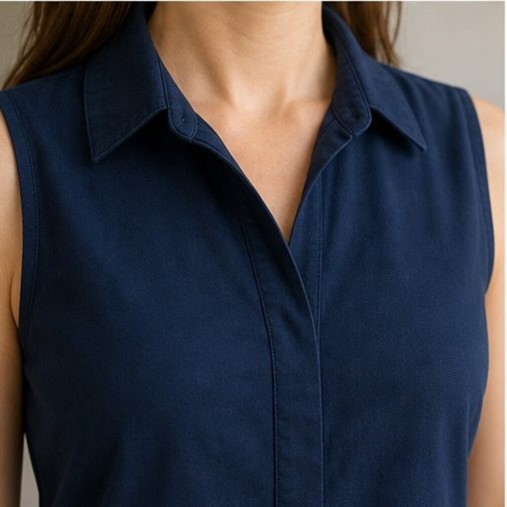 Navy Ruffle Blouse - Picture 4 of 6